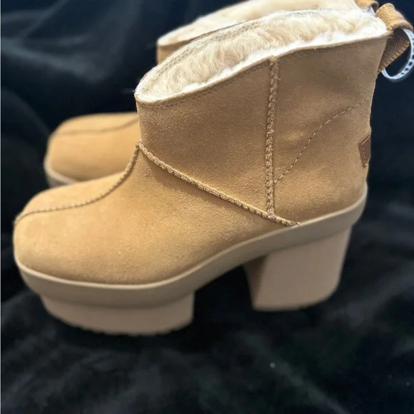 UGG Mini New Heights Platform Boot (Women) Tan Heeled Platform Boots - Picture 14 of 14